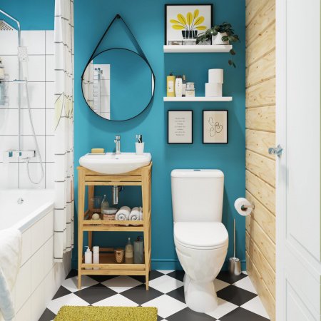 Унитаз-компакт Sanita Стандарт эконом SDTSACC01090112 с бачком и стандартным сиденьем